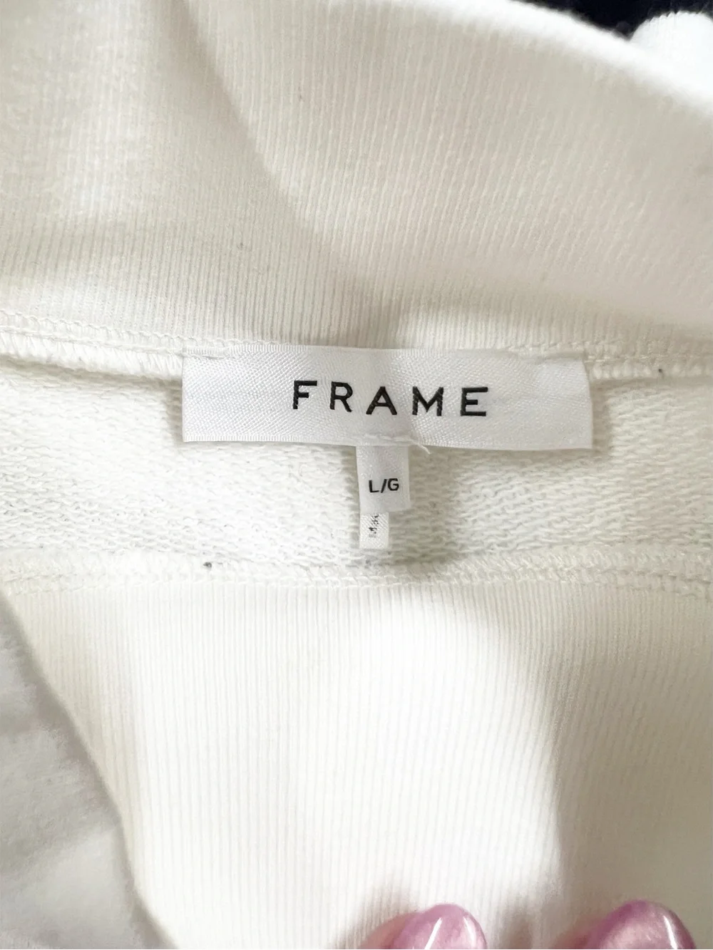 Frame Denim Womens Striped Black and White Balloon Sleeve Mock Neck Sweatshirt